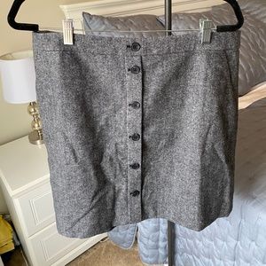 NWT J.Crew Factory Wool-blend button-front mini skirt